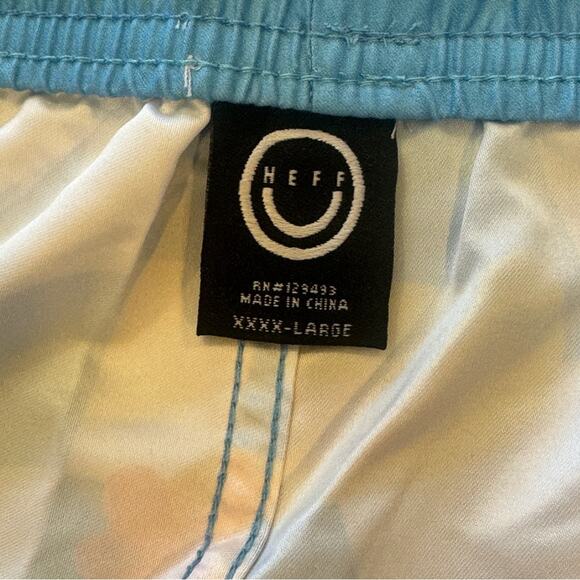 Neff Men's Checkered Ducky Blue and Yellow Board Shorts Swimwear NEW 4XL - Picture 6 of 6